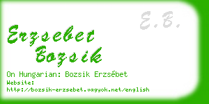 erzsebet bozsik business card